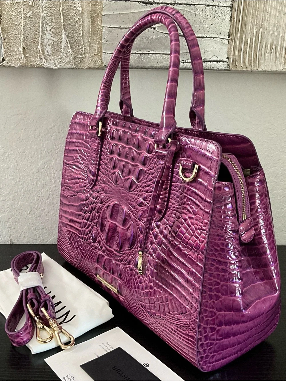 Brahmin Small Finley DEWBERRY MELBOURNE W/2 Full Eyes NWT